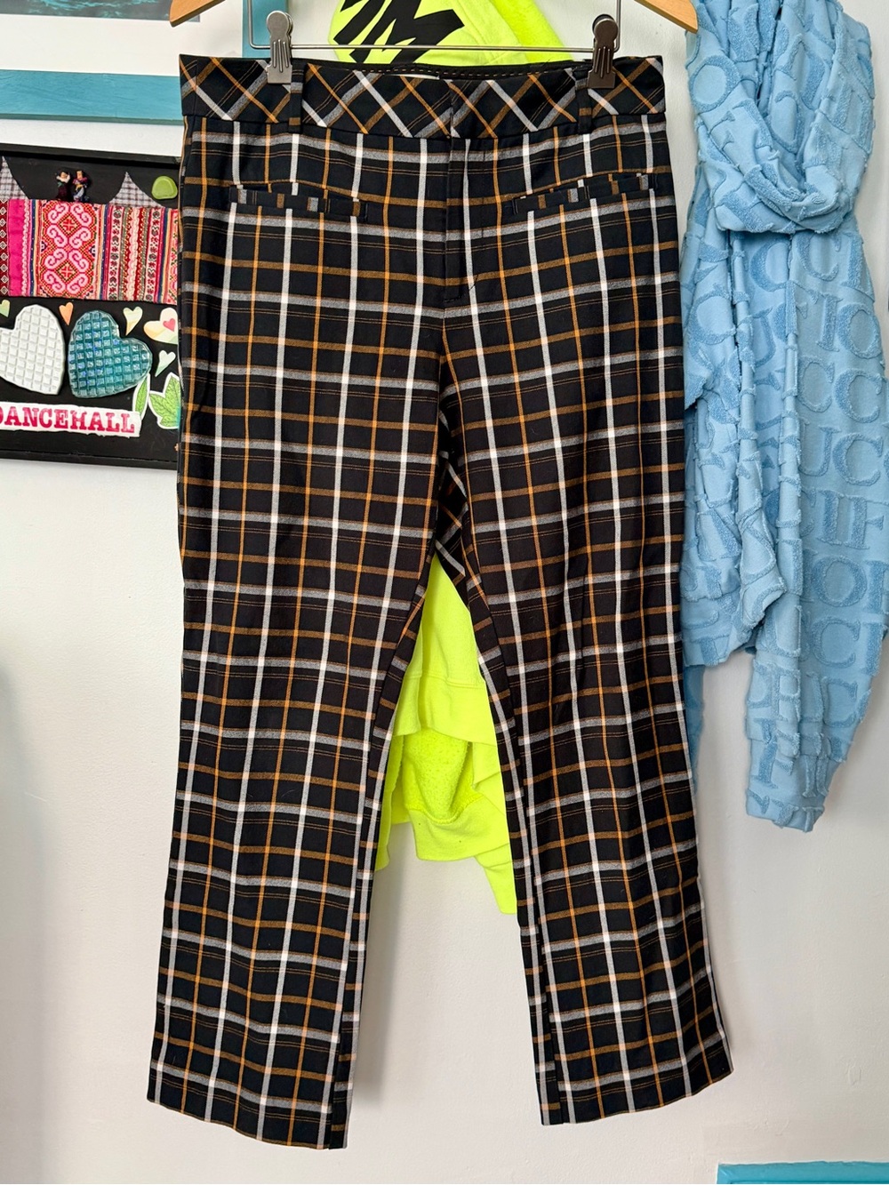 Anthropologie Maeve Slim Kick-Flare Pants in Plaid | 8